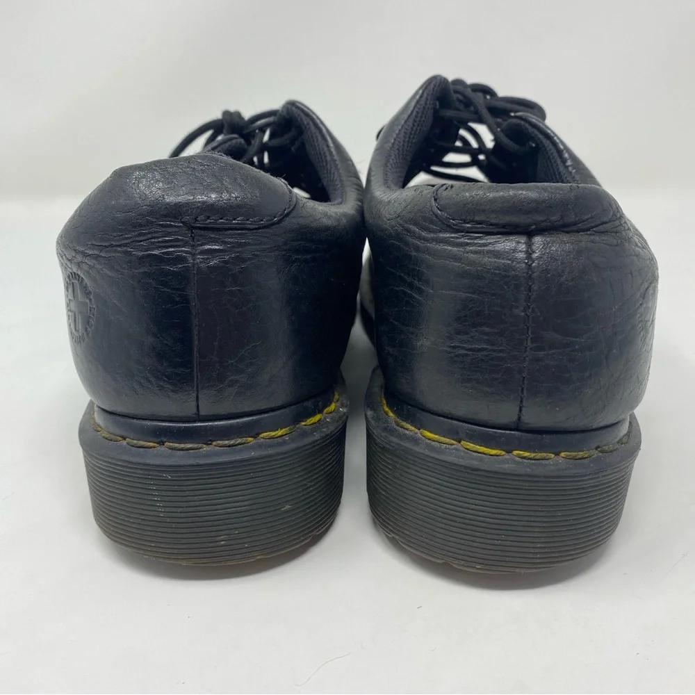 Dr. Martens Boston AW004 Derby Black Leather Mens Size 11 Distressed